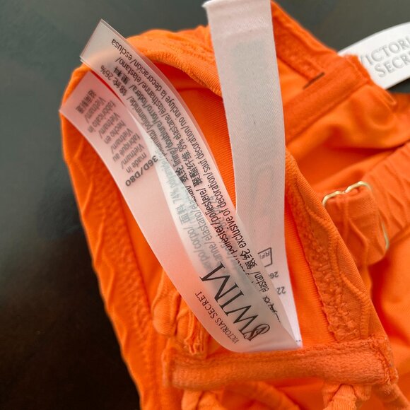 Victoria's Secret Swim Mix & Match Full Coverage Bikini Top Orange - SZ 36D  NEW - Picture 7 of 7